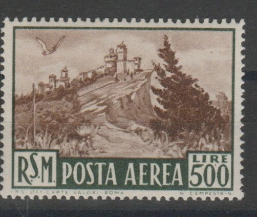 1951 San Marine Flugpost Livre 500 Veduta MNH MF78676