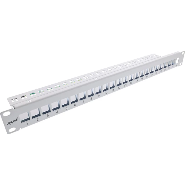 "Pannello patch InLine® 24x, snap-in lamiera vuota Keystone, 48,26 cm (19"),