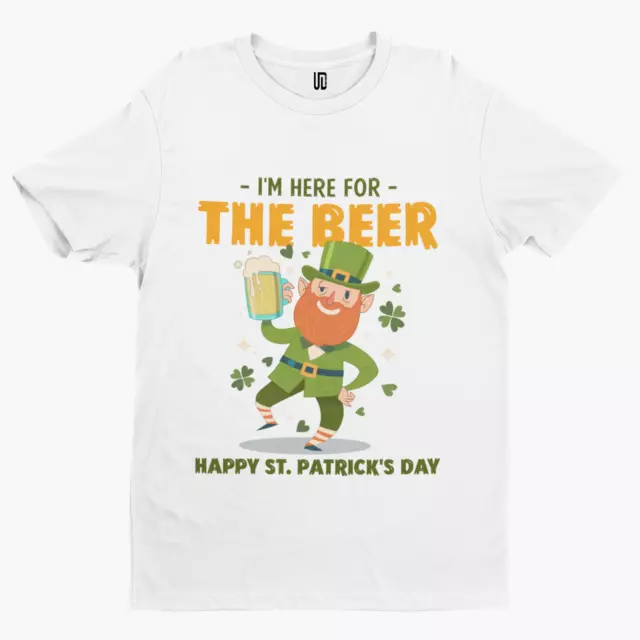 St Patricks Day Here Beer T-Shirt-Shamrock Irish funny Leprechaun Ireland Paddys