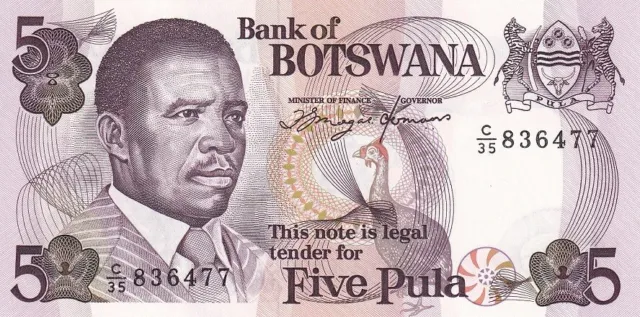 Botswana 5 Pula ND 1992 P 11 a UNC