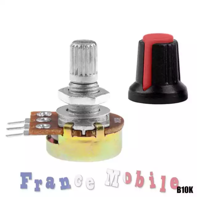 Potentiomètre B10K Ohm Trim Pot+Bouton Rouge pour Arduino Électronique Robotique