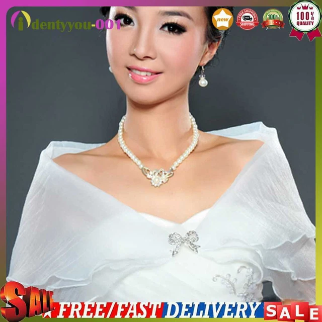 Sciarpa da imballaggio matrimonio sposa organza bolero cappotto festa cocktail superbo #
