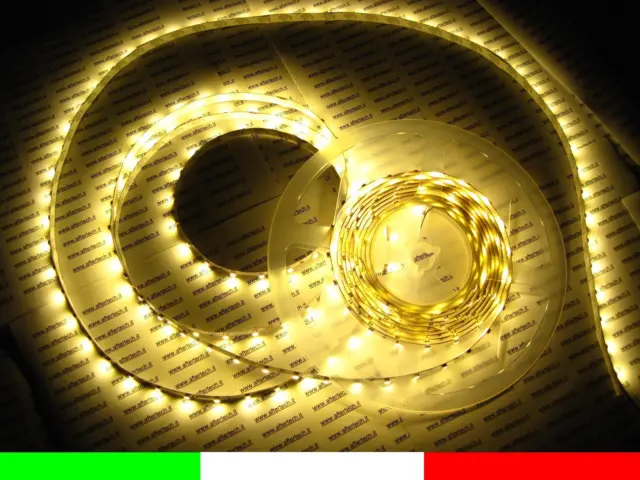 5m LED STRIP STRISCIA ADESIVA FLESSIBILE LUCE BIANCO CALDO WARM 300 smd3528 C1F3
