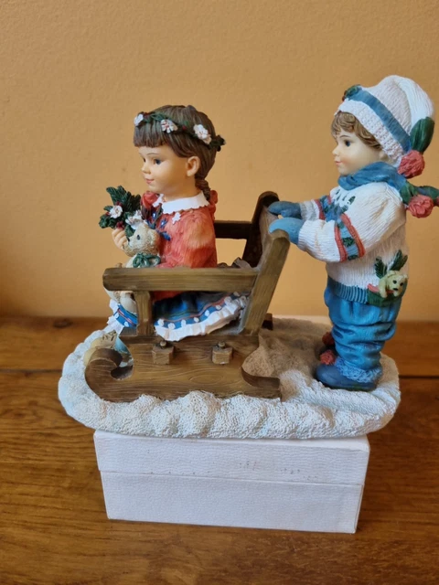 THE LEONARDO COLLECTION Teddies Sleigh Ride By christine haworth 