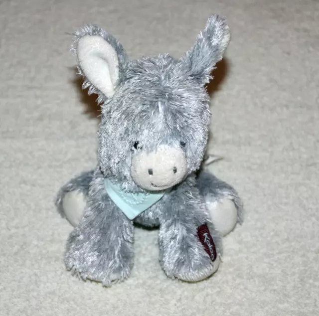 Kaloo Doudou Ane Regliss Gris Blanc Petit Modele Bandana Echarpe Bleu Etat Neuf