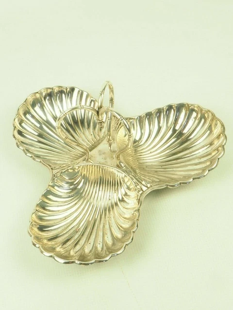 Daniel & Arter Silver Plate Clamshell Bon Bon Dish c.1920
