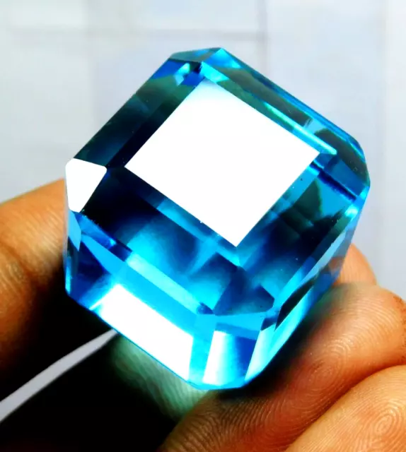 Natural 245.00 Ct  Blue Aquamarine Cube Cut Beautiful Loose Gemstone Certified