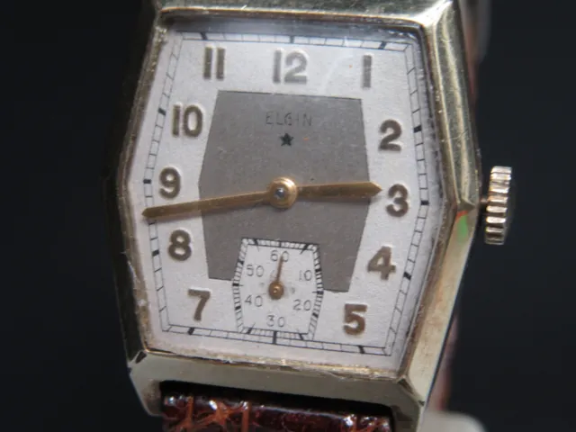 G163 ⭐⭐Vintage " Elgin Art Deco " Hand Wound watch 10k Gold Filled ⭐⭐ 2