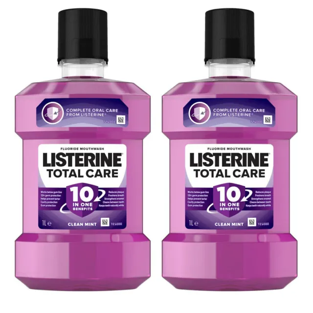 Enjuague bucal Listerine TOTAL CARE limpio como nuevo 1 L para cuidado oral y mal aliento