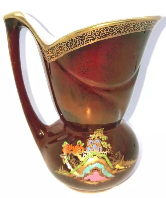 Wonderful Vintage Crown Devon Pitcher "Rouge Royale" Looking Flambe' Deco 1930's 2