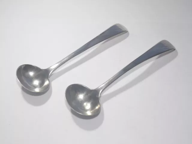 Georgian Solid Silver Sterling Pair Of Salt Spoons, Mustard Spoons London 1802