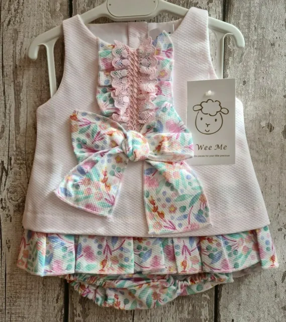 Baby Girl / Toddler Spanish Pink Floral Dress and Pants Set by Wee Me.