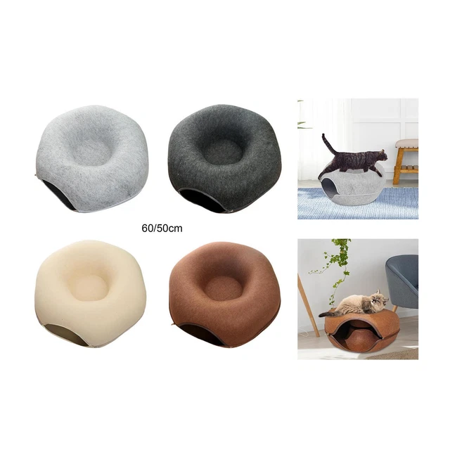 Cat Tunnel Bed Cat House Running Rest Semi Closed Sleeping Felt Premium Playing