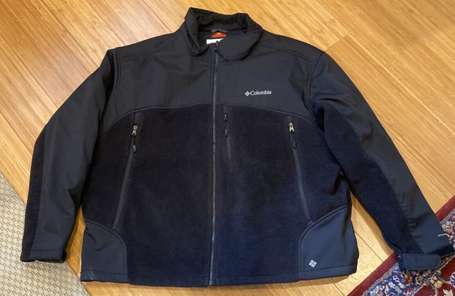 Mens Columbia Interchange Omni-Heat Jacket Size 4X Black Fleece Thermal