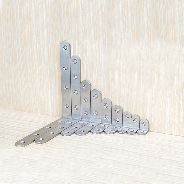 Stainless Steel L 90 Degree Right Angle Corner Brackets Brace Joining Thickened
