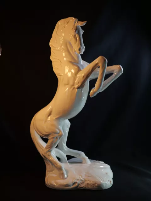 Sculpture Grand chat déco blanc H 58cm 