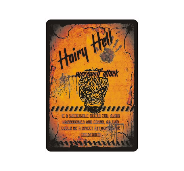 PANNEAU PANNEAU D'INDICATION indication "Hairy Hell Werewolf Attack
