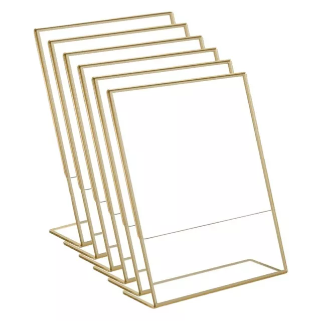 Juego de soporte para letreros de acrílico con marco de fotos 6 piezas exhibición de tarjetas de mesa de doble cara