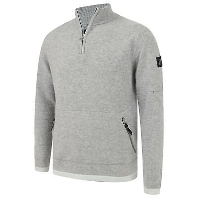 Luke Luke 1977 Bec Hommes par la Tête Entonnoir Cou Tricot Demi Zip Pull Cardigan 