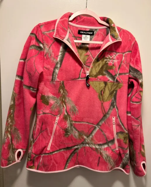 RealTree - Women's Pullover Jacket - Size Small - Pink Fleece Camo