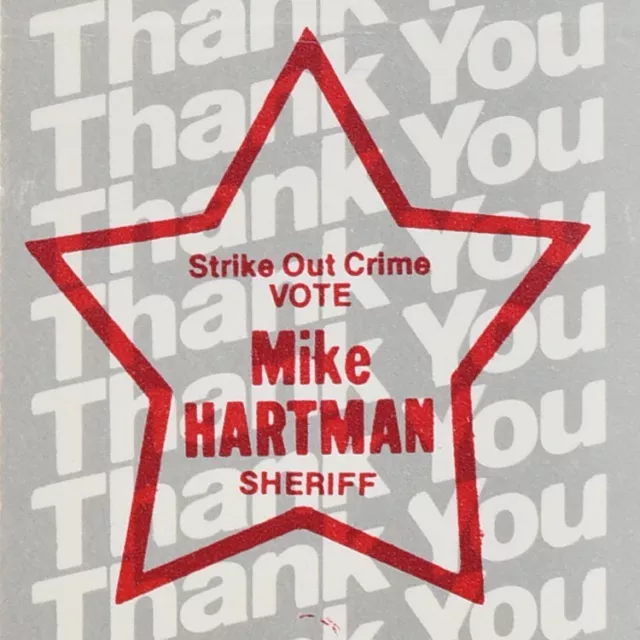 1980 Mike Hartman para las elecciones políticas del sheriff del condado de Noble de Indiana