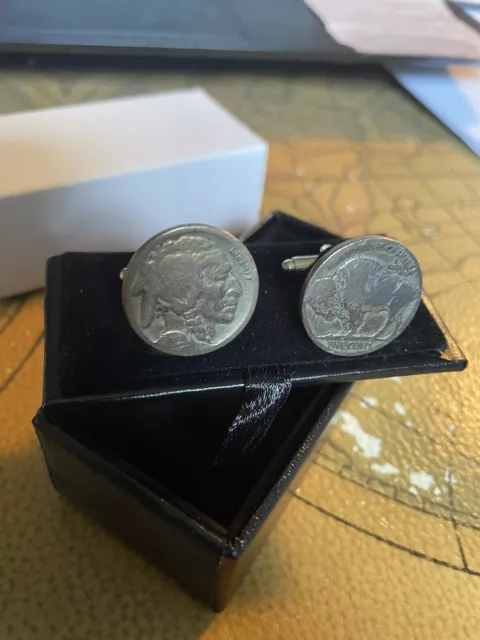 Buffalo Indian Head Nickel Coin Jewelry Cuff Links-With Gift Box. Buffalo Indian Head Nickel Coin Jewelry Cuff Links-With Gift Box.