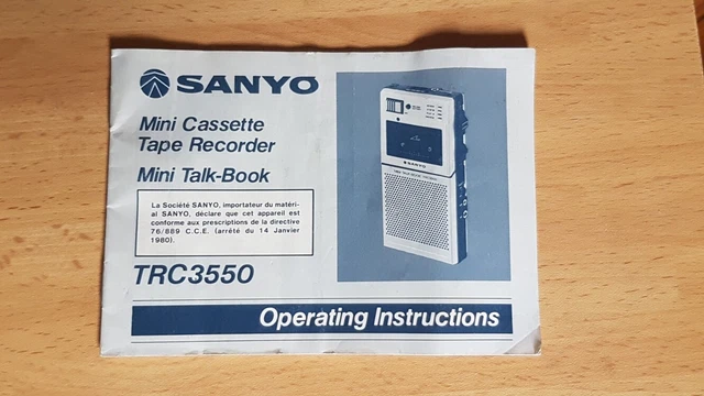 Notice enregistreur dictaphone cassette Tape recorder Sanyo TRC3550