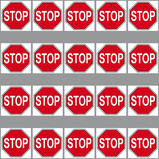Rectangle Stop Button Sticker 20 AUTOCOLLANTS 3 cm panneau STOP signe symbole modélisme mini sticker ...