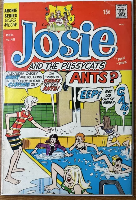 Archie Comics 1st Appearance JOSIE AND THE PUSSYCATS #45 1969 Key Issue