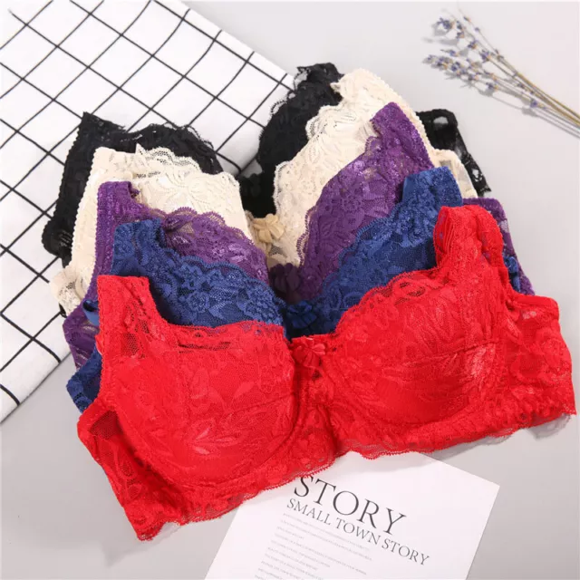 Ladies Lingerie Deep V Lace Bra Underwire Push Up Bralette Underwear A B C D Cup