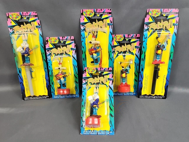 Lot of 6 VTG 1995 Warner Bros. Looney Tunes Rock & Roll Party Pens & Stamps Lot of 6 VTG 1995 Warner Bros. Looney Tunes Rock & Roll Party Pens & Stamps