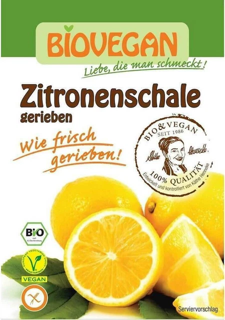 ZESTE DE CITRON SÉCHÉ, EN POUDRE, SANS GLUTEN BIO 9 g - BIO VEGAN