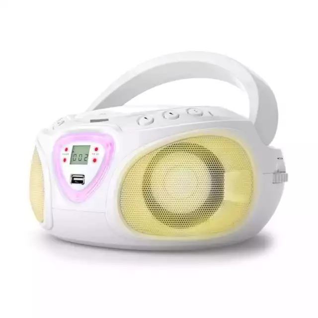 (B-WARE) Auna Radio Boombox CD USB MP3 MW/UKW-Radio Bluetooth 2.1 LED-Farbspiel