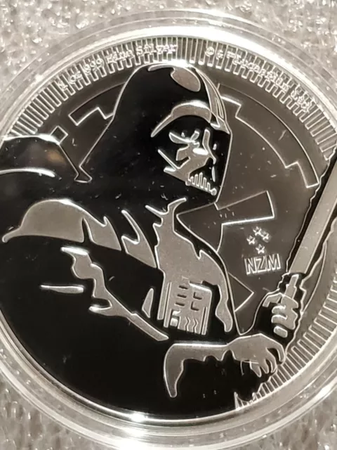 2020 Darth Vader 1 oz. 999 Silver Coin 2 dollar Star Wars Jedi lightsaber Niue 2