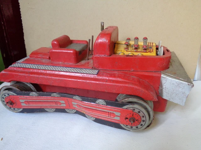 Joustra Bulldozer électrique En Tôle 32 Cm – Vintage 1958, Collection Et Mécanique