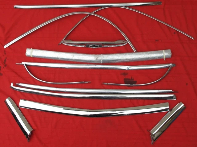 1950-1952 Chevrolet Deluxe Window, Body, Grill Moulding Chrome Trim Trunk Badge 1950-1952 Chevrolet Deluxe Window, Body, Grill Moulding Chrome Trim Trunk Badge