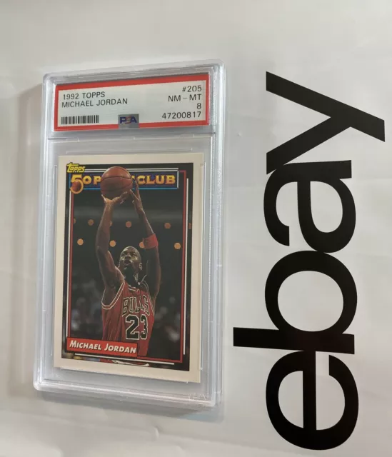 Michael Jordan PSA 8 Topps Collector 1992 #205 Chicago Bulls INVEST Last Dance