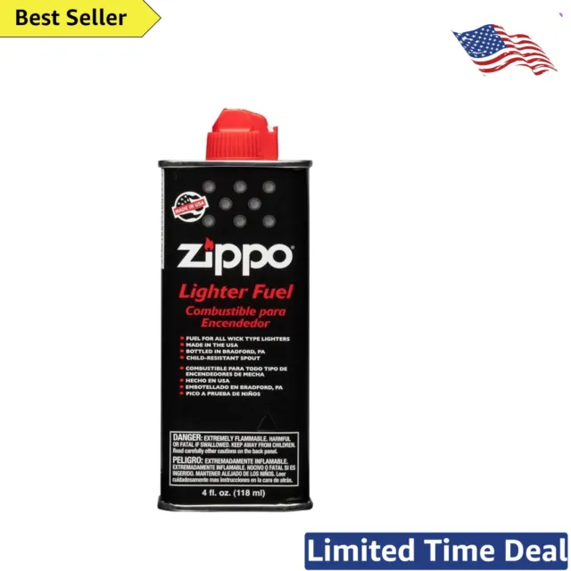 4oz Lighter Fluid - Refills Zipper Lighter - Removes Grease, Oil Stains, Tar