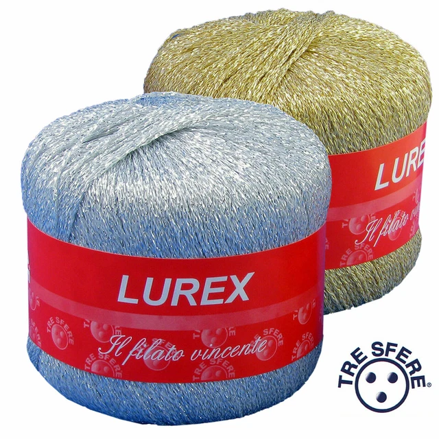 Gomitolo Lana Mondial Oro 100g - Filato Con Glitter Oro E Argento Per Uncinetto E Maglia - Ideale Per Abiti Da Festa E Scialli