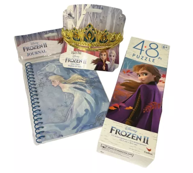 DISNEY Frozen II BUNDLE Queen Anna Tiara Crown + Puzzle + Notebook/Journal