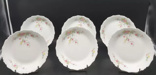 Serie N°1/6 Assiettes Creuses Porcelaine De Limoges Jammet Seignolles Josl D19,5