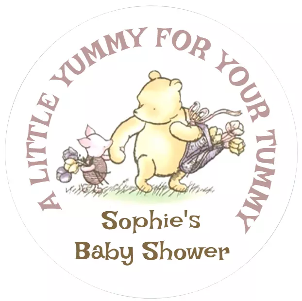 48 Personalised Baby Shower and Christening Baptism Party Bag Stickers  40mm