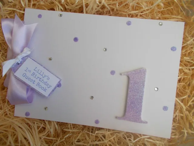 Glitter Personalised 1st Birthday Guest Book Scrapbook Memory Photo Album Gift