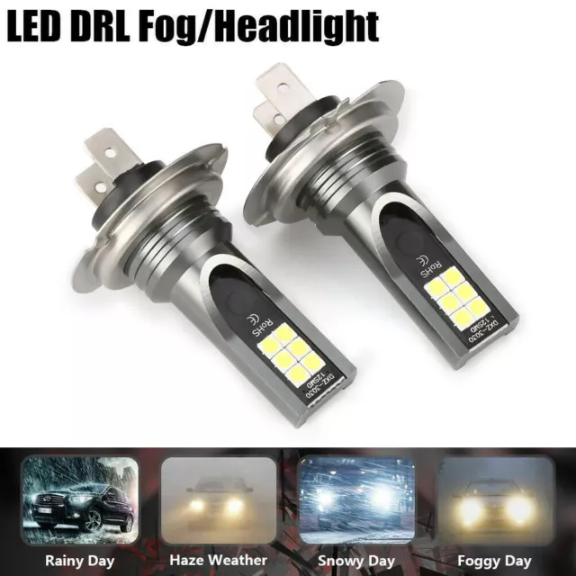 2x H7 LED Auto Faro Kit 110W 20000LM Nebbia Lampadine 6000K Guida DRL Lampada