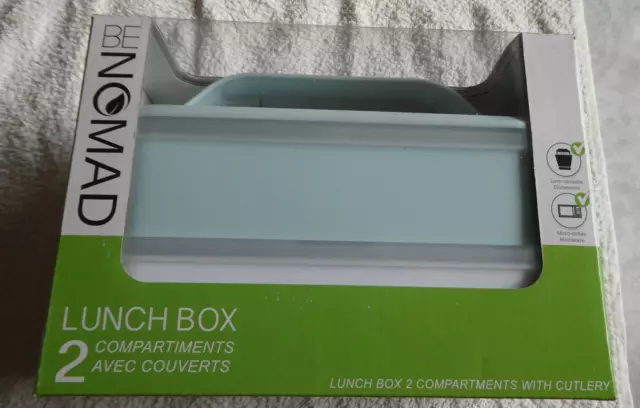 Lunch Box/Boite A Bento Neuve 2 Compartiments Avec Couverts Poignee Transport