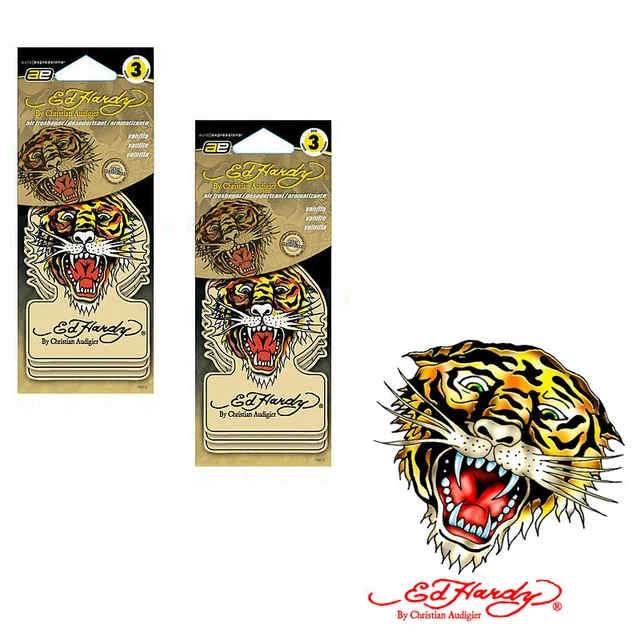 New 6pc Ed Hardy Tiger Air Freshener Vanilla Scent For Car House Office Closets