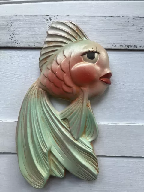 1964 Miller Studio Inc. Chalkware Fish Red Lips MCM