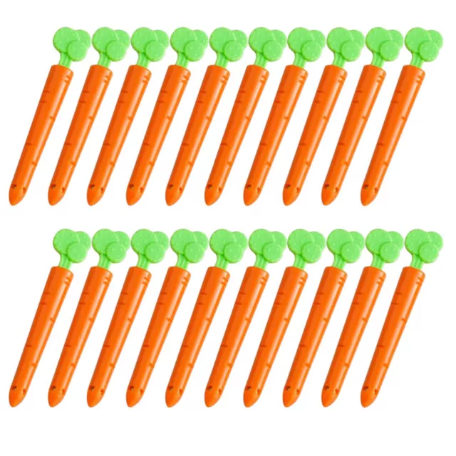 20 Verschlussclips Karottenform für Lebensmittelbeutel - Orange