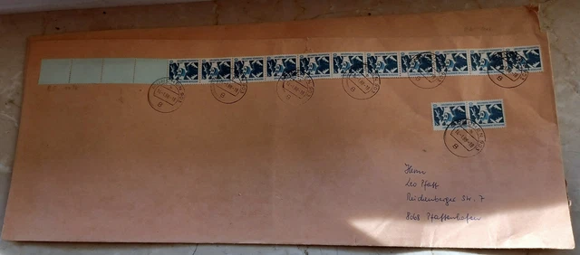 Bund SWK 10 Pf Rollenende 11er Str. 500er Rolle , MiNr 1347 auf FDC