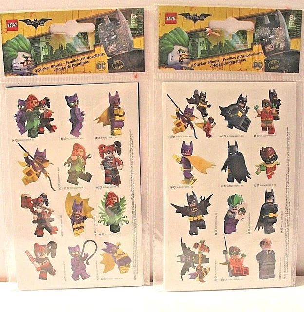 Lego Batman Movie 2007 Shaped Stickers Party Favors 2 packs 96 total NEW Sheet